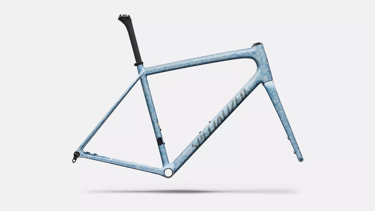 2026 Specialized Aethos 2 Frameset - Satin Silver Dust / Glacial Metallic Blurred Impasto / Charcoal Tint