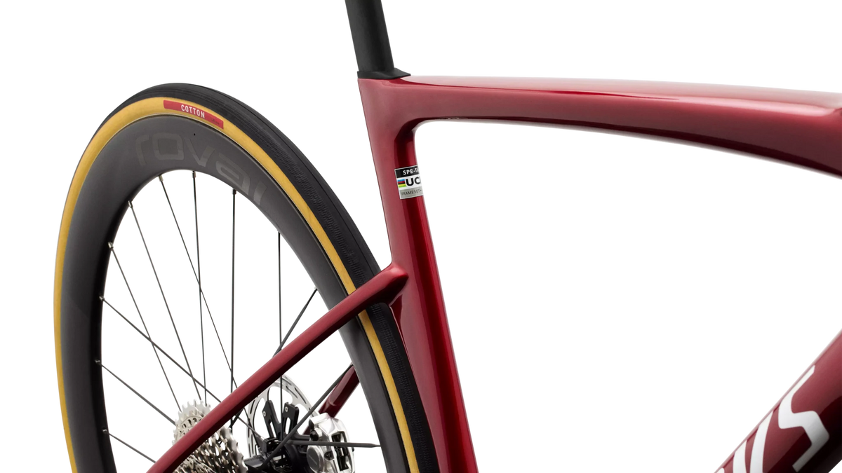 2027 S-Works Tarmac SL9 SRAM Red AXS Gloss Ruby Metallic / White Silver Metallic