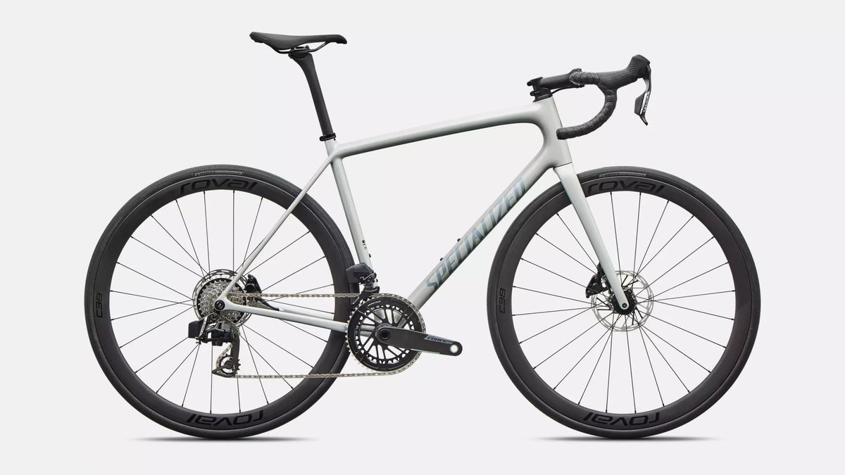 2026 Specialized Aethos 2 Expert - Force AXS - Gloss Dolomite Metallic / Blue Pearl Over Shadow Silver