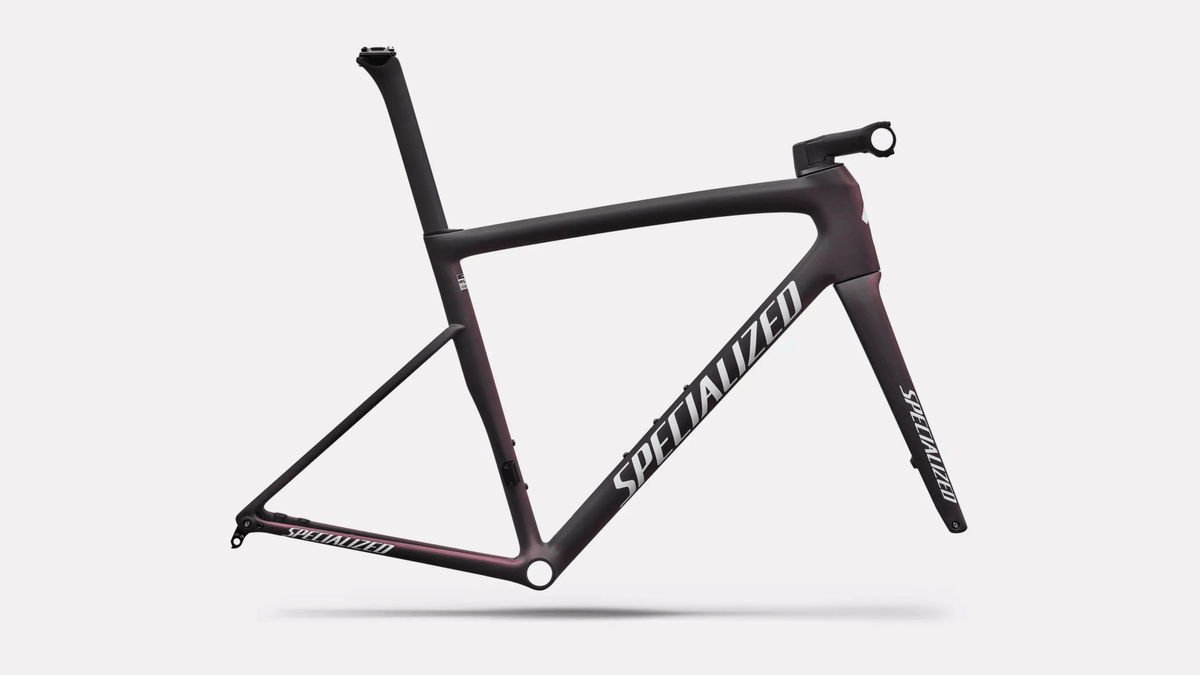 2026 Specialized Tarmac SL8 Frameset - Satin Carbon / 100% Cqv Reflex Super Red Pearl Front Edge Fade / Metallic White Silver