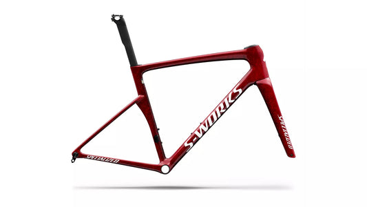 2027 S-Works Tarmac SL9 Frameset - Gloss Vivid Red / Tarmac Black / White Silver Metallic