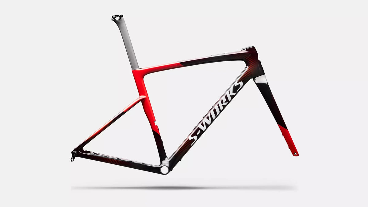2027 S-Works Crux 5 Frameset - FACT 12r Carbon - Cayenne Metallic/Red Tint/White Silver Metallic