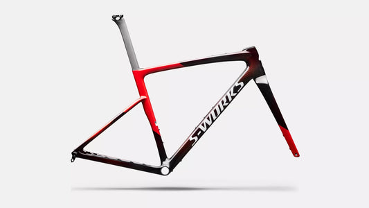 2027 S-Works Crux 5 Frameset - FACT 12r Carbon - Cayenne Metallic/Red Tint/White Silver Metallic