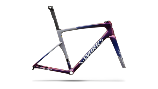 2027 S-Works Tarmac SL9 Frameset - Gloss Dove Grey / Red to Blue Pearl / White Silver Metallic