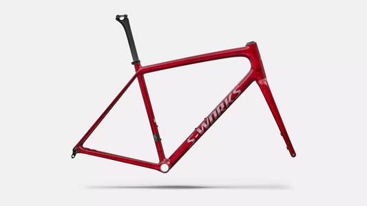 2026 S-Works Aethos 2 Frameset - Sandstone Metallic Base / Red Tint