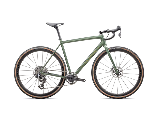 2025 S-Works Crux - Gloss Cypress Metallic / Viavi Gold To Silver Pearl