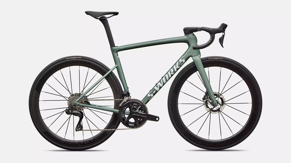 2026 S-Works Tarmac SL8 - Shimano Dura Ace Di2 - Gloss Premium Fjord Metallic / White Metallic Silver