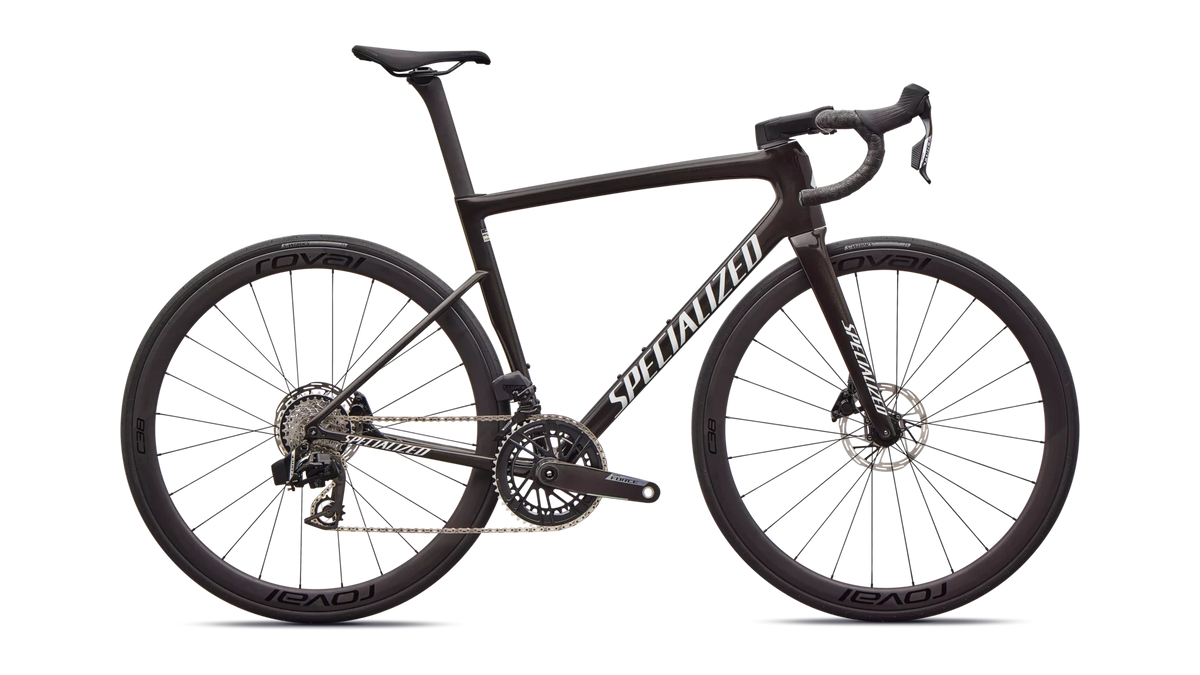 Specialized - Tarmac SL8 Expert - SRAM Force AXS  - GLOSS OBSIDIAN METALLIC / 25% CQV REFLEX SUPER RED PEARL OVER WHITE