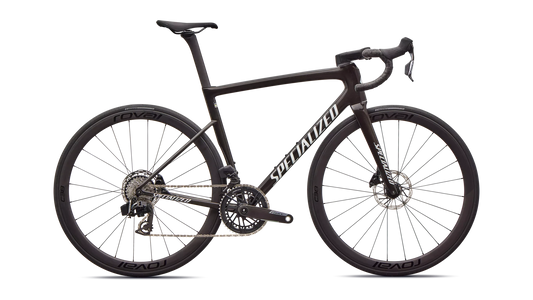 Specialized - Tarmac SL8 Expert - SRAM Force AXS  - GLOSS OBSIDIAN METALLIC / 25% CQV REFLEX SUPER RED PEARL OVER WHITE