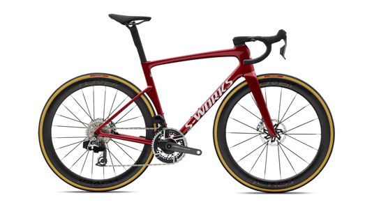 2027 S-Works Tarmac SL9 SRAM Red AXS Gloss Ruby Metallic / White Silver Metallic