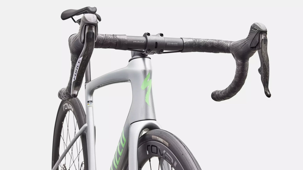 Specialized Tarmac SL9 Expert - Force AXS - Gloss Silver Dust / Powder Lime