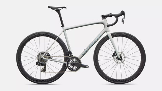 2026 Specialized Aethos 2 Expert - Force AXS - Gloss Dolomite Metallic / Blue Pearl Over Shadow Silver