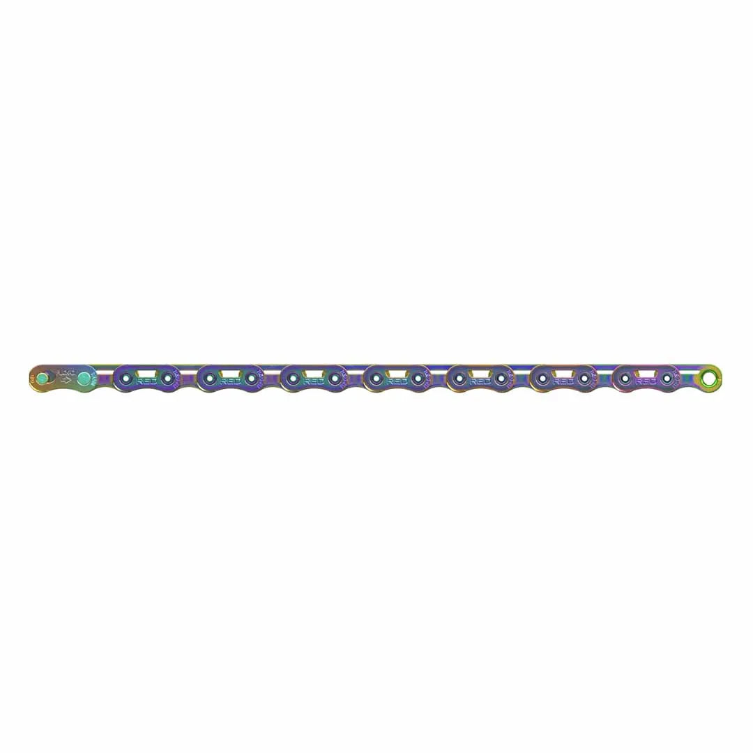 SRAM Red AXS E1 12 speed Flattop Chain w/PowerLock - Rainbow