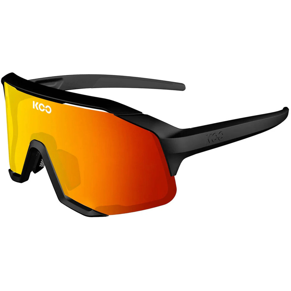 KOO - Demos Sunglasses - Matte Black/Red Mirror Lens