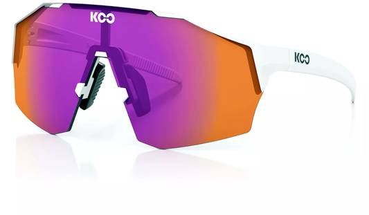KOO - Alibi Sunglasses - Large - White Matt/Fuschia Photochromatic Mirror Lens