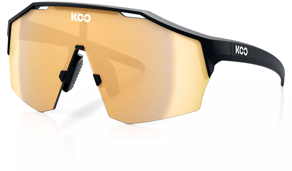 KOO - Alibi Sunglasses - Large - Black Matt/Gold Mirror Lens