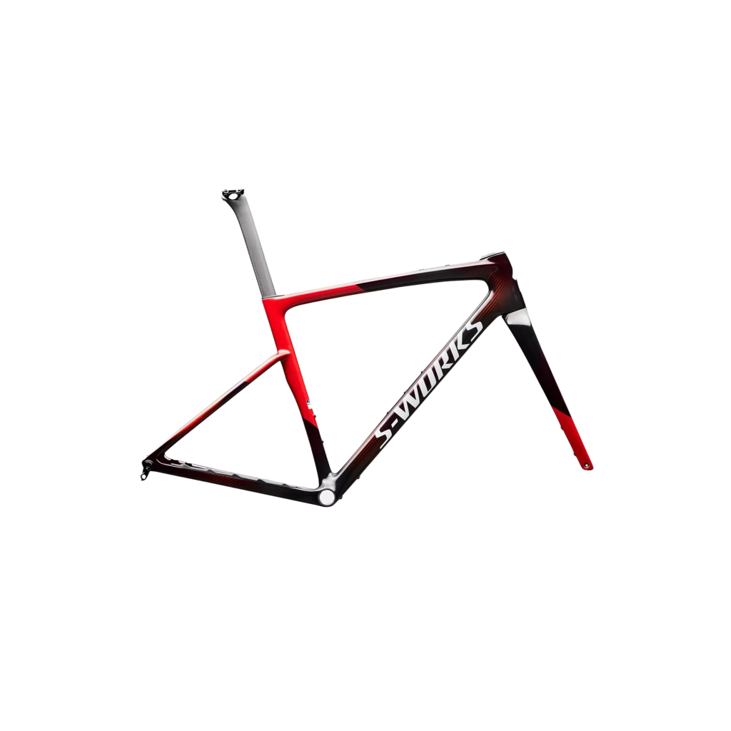 2027 S-Works Crux 5 Frameset - FACT 12r Carbon - Cayenne Metallic/Red Tint/White Silver Metallic