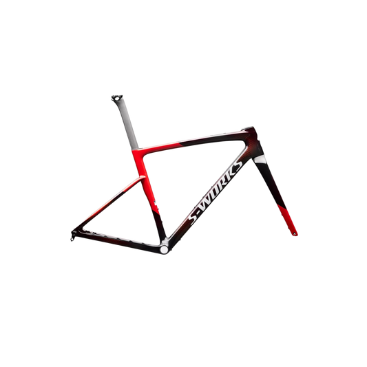 2027 S-Works Crux 5 Frameset - FACT 12r Carbon - Cayenne Metallic/Red Tint/White Silver Metallic