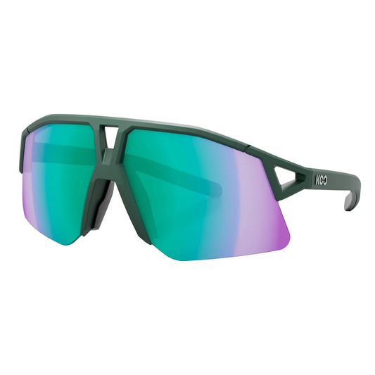 KOO - Hype Sunglasses - Matt Forest Green/Green Mirror Lens