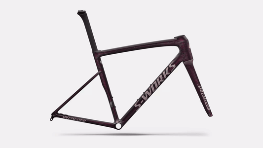 2026 S-Works Tarmac SL8 Frameset - Gloss Carbon / Bordeaux Metallic + Nebula Directional Brush / Pearl Over White