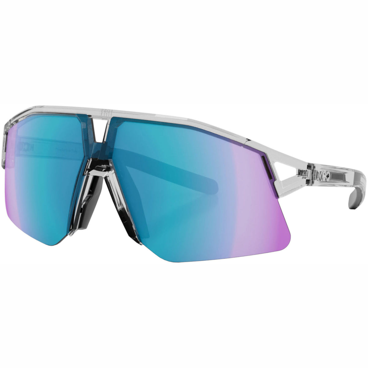 KOO - Hype Sunglasses - Crystal/Turquoise Mirror Lens