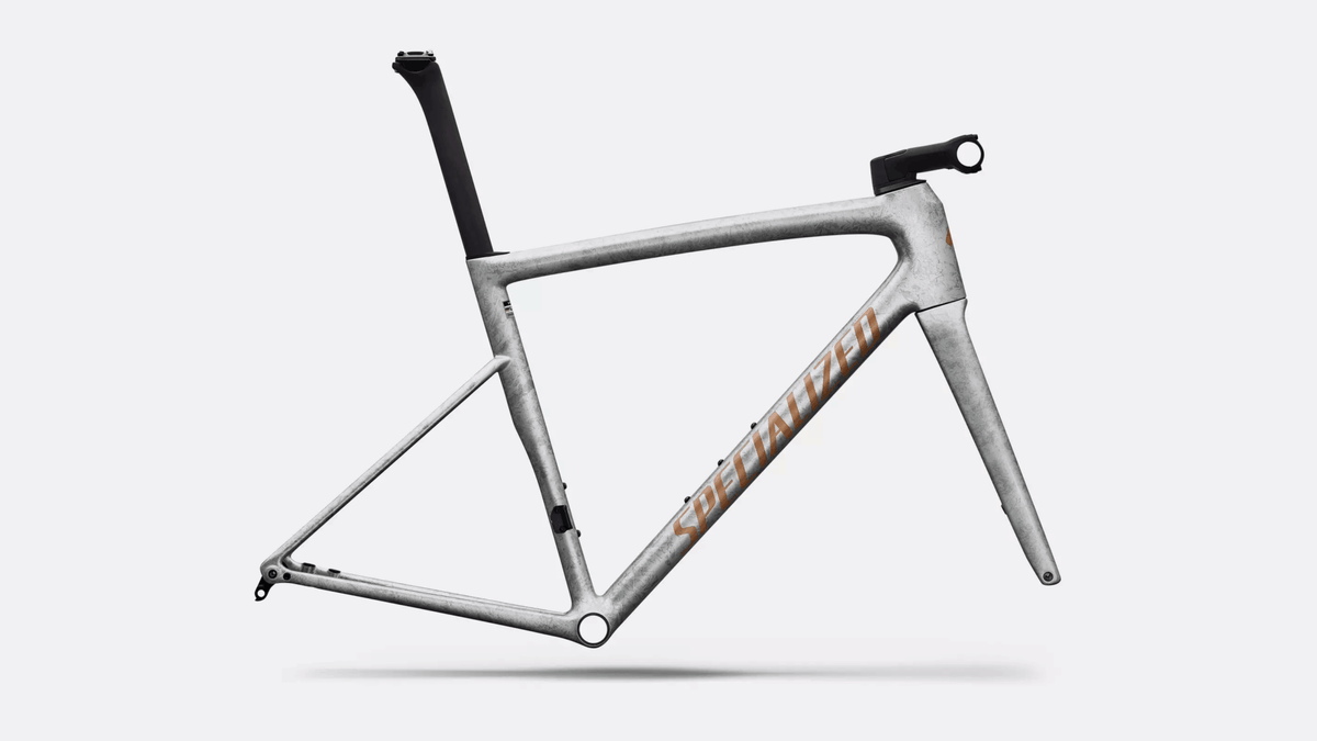 2026 Specialized Tarmac SL8 Frameset - Gloss Silver Dust / Shadow Silver Dry Impasto / Photon Orange Tint Over Silver Dust