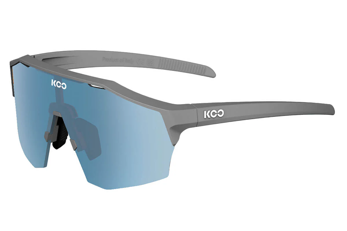 KOO – Alibi Sunglasses – Large – Grey Matt/Turquoise Mirror Lens