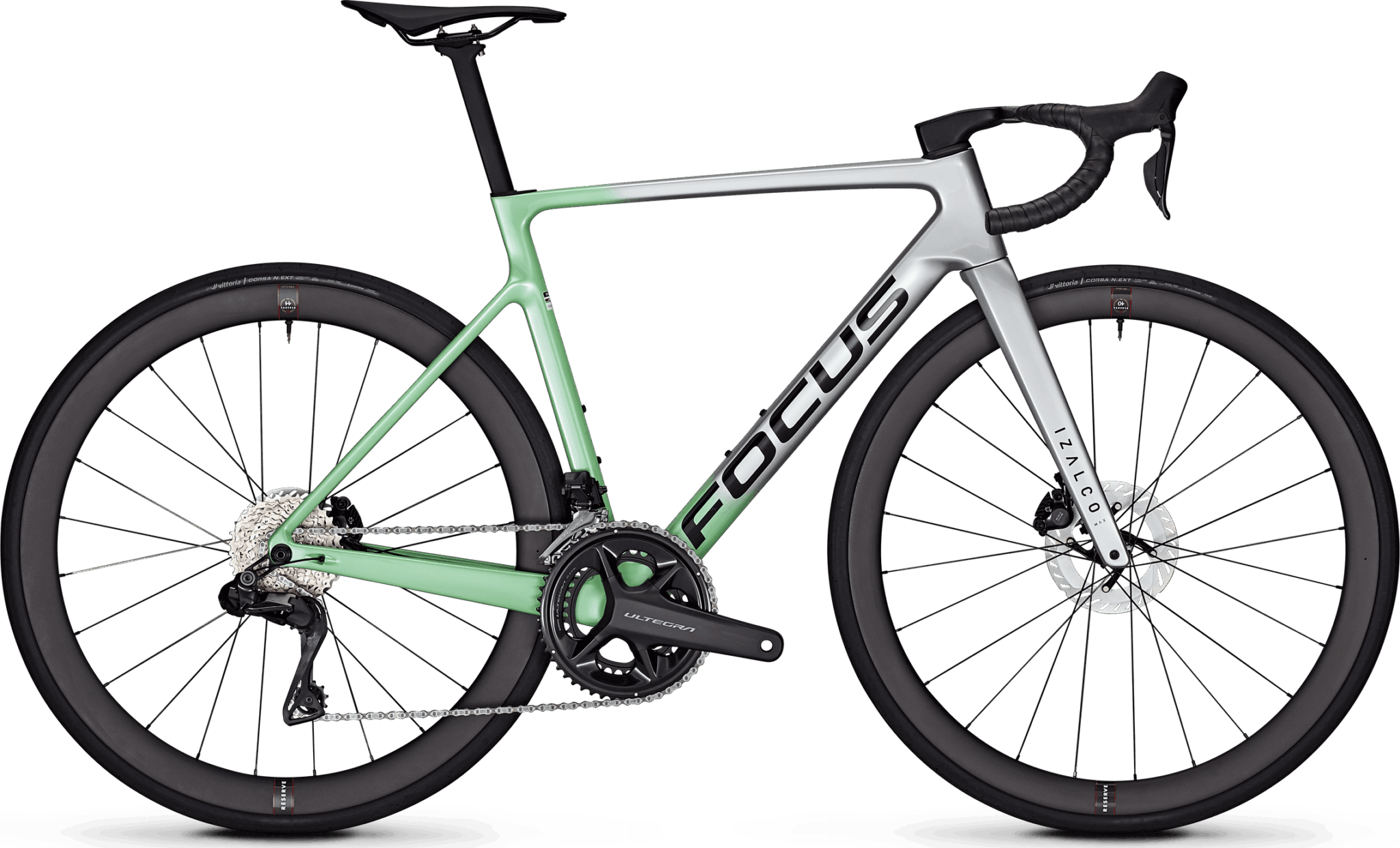 2026 Focus Izalco Max 9.7 – Silver / Mint Grey
