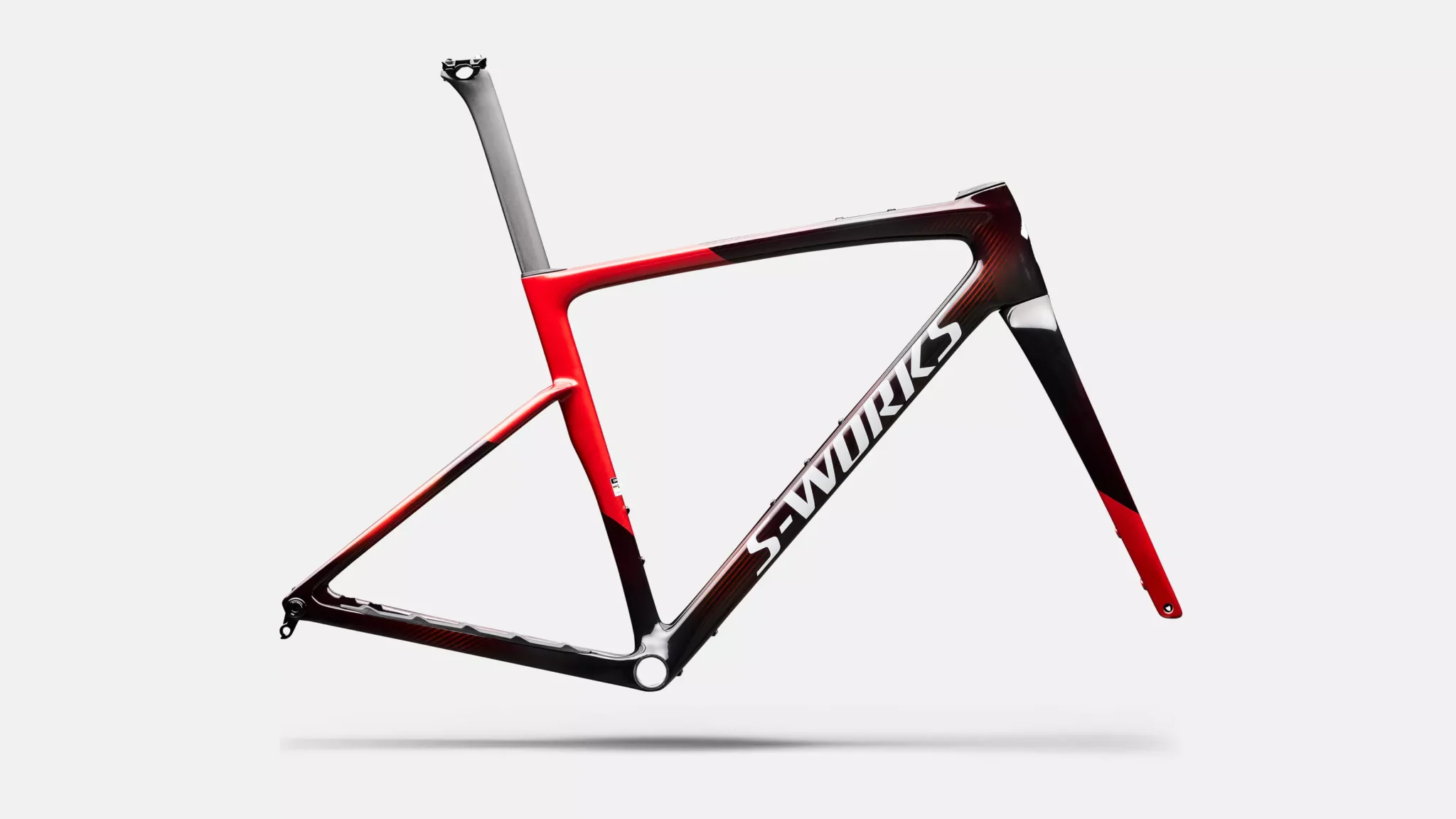 2027 S-Works Crux 5 Frameset – FACT 12r Carbon – Cayenne Metallic/Red Tint/White Silver Metallic