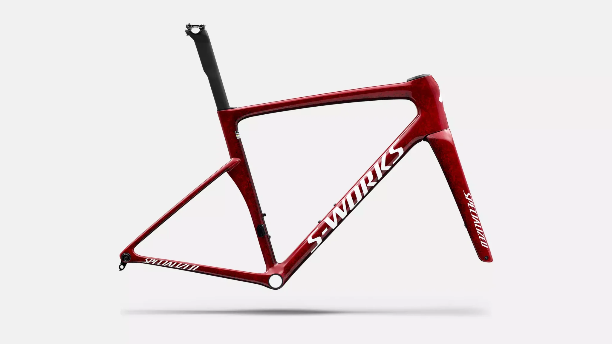 2027 S-Works Tarmac SL9 Frameset – Gloss Vivid Red / Tarmac Black / White Silver Metallic