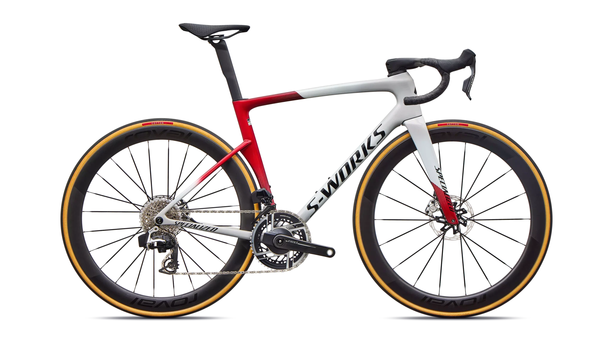 2027 S-Works Tarmac SL9 – SRAM Red AXS – Gloss White Silver Metallic / Gloss Ruby Metallic / Obsidian Metallic